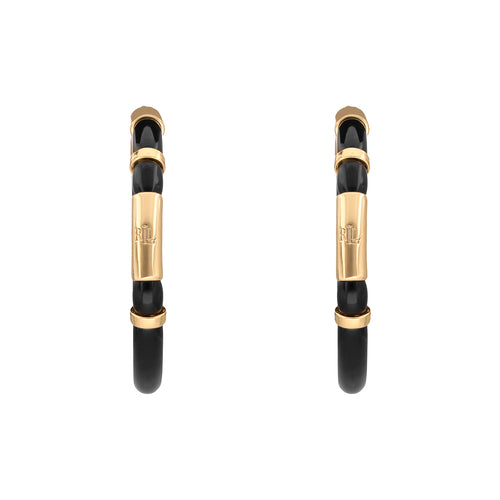 ARETES COLOR  DORADO, RALPH LAUREN, FORMA CIRCULAR  TIPO ARRACADA CON CAREY, CIERRE TIPO BISAGRA CON CLICK, FAMILIA PARK ROW RECOLOR, CONTENIDO 1 PAR DE ARETES