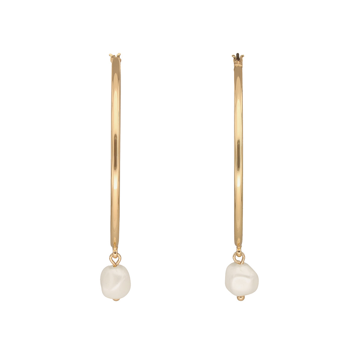 ARETES COLOR  DORADO, RALPH LAUREN, FORMA CIRCULAR  TIPO ARRACADA  CON IMITACIÃ“N PERLA, CIERRE TIPO BISAGRA CON CLICK, FAMILIA REGINA, CONTENIDO 1 PAR DE ARETES
