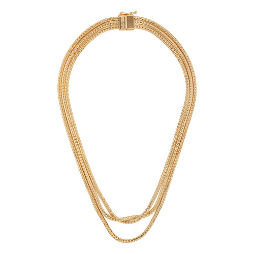 COLLAR COLOR  DORADO, RALPH LAUREN, FORMA HILERAS TIPO NIVELES VARIAS CADENAS , CIERRE TIPO CAJA, FAMILIA DONNELLY, CONTENIDO 1 COLLAR