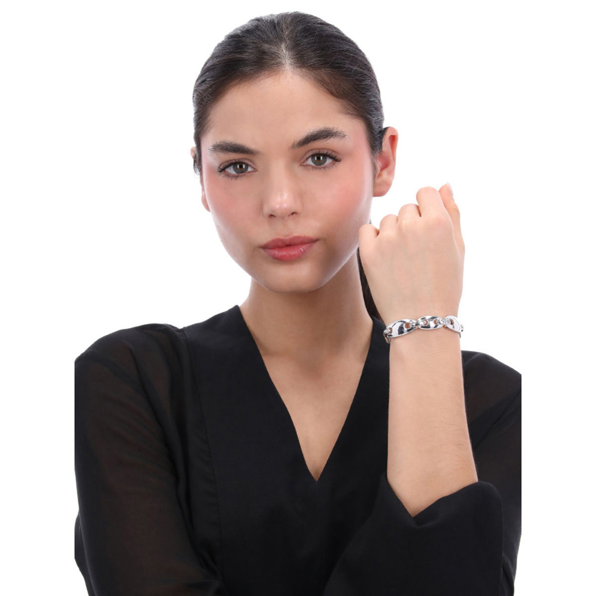 PULSERA NAPIER COLOR PLATEADO FORMA OVALADA 17B01849