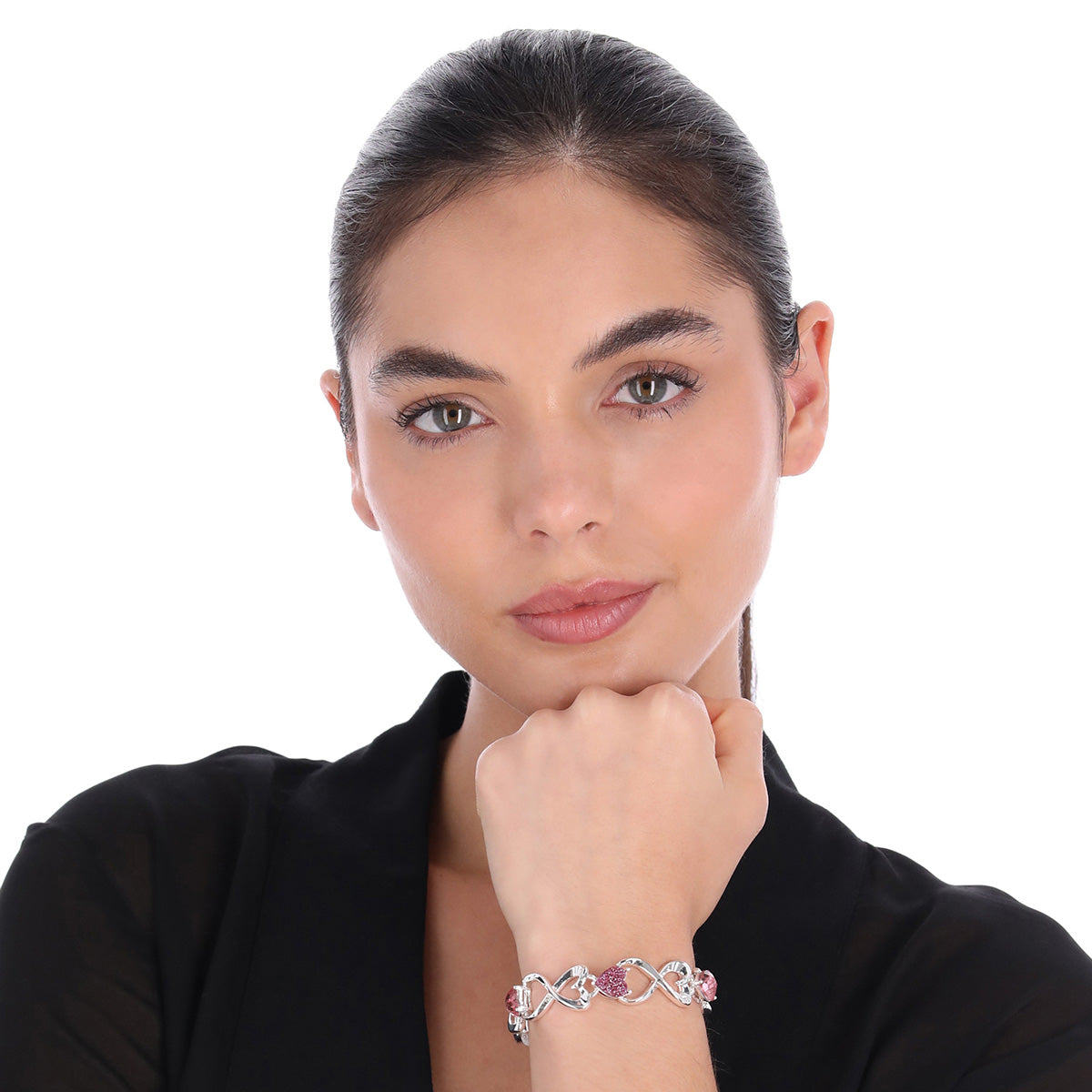 PULSERA NAPIER LOVE HEARTS ROSA