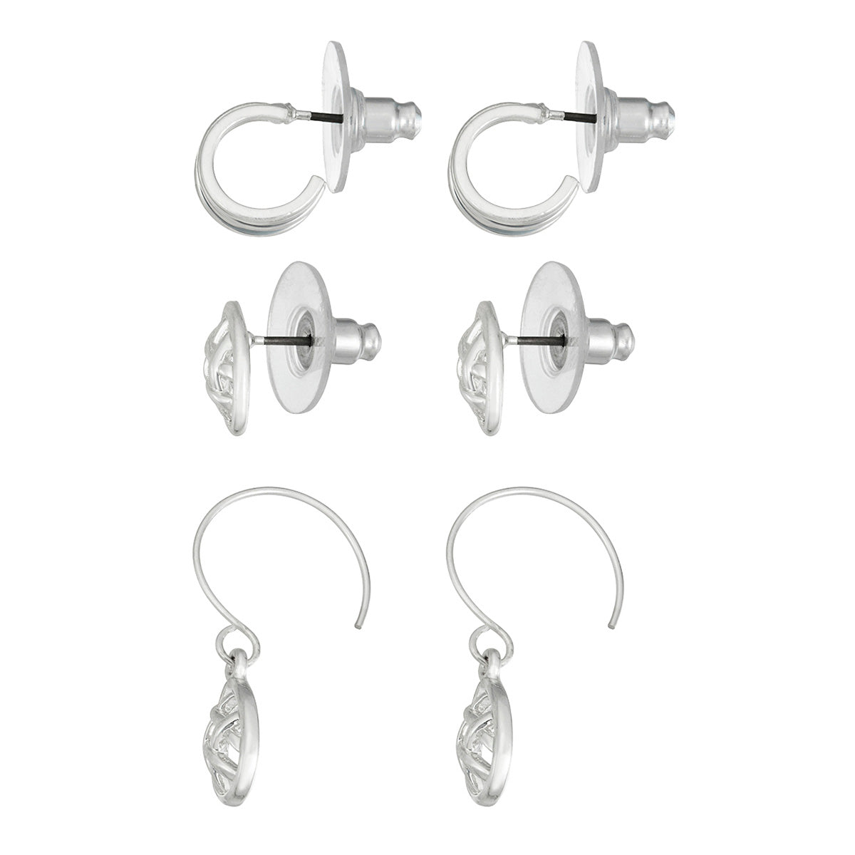 ARETES NAPIER SILVER LACES PLATA