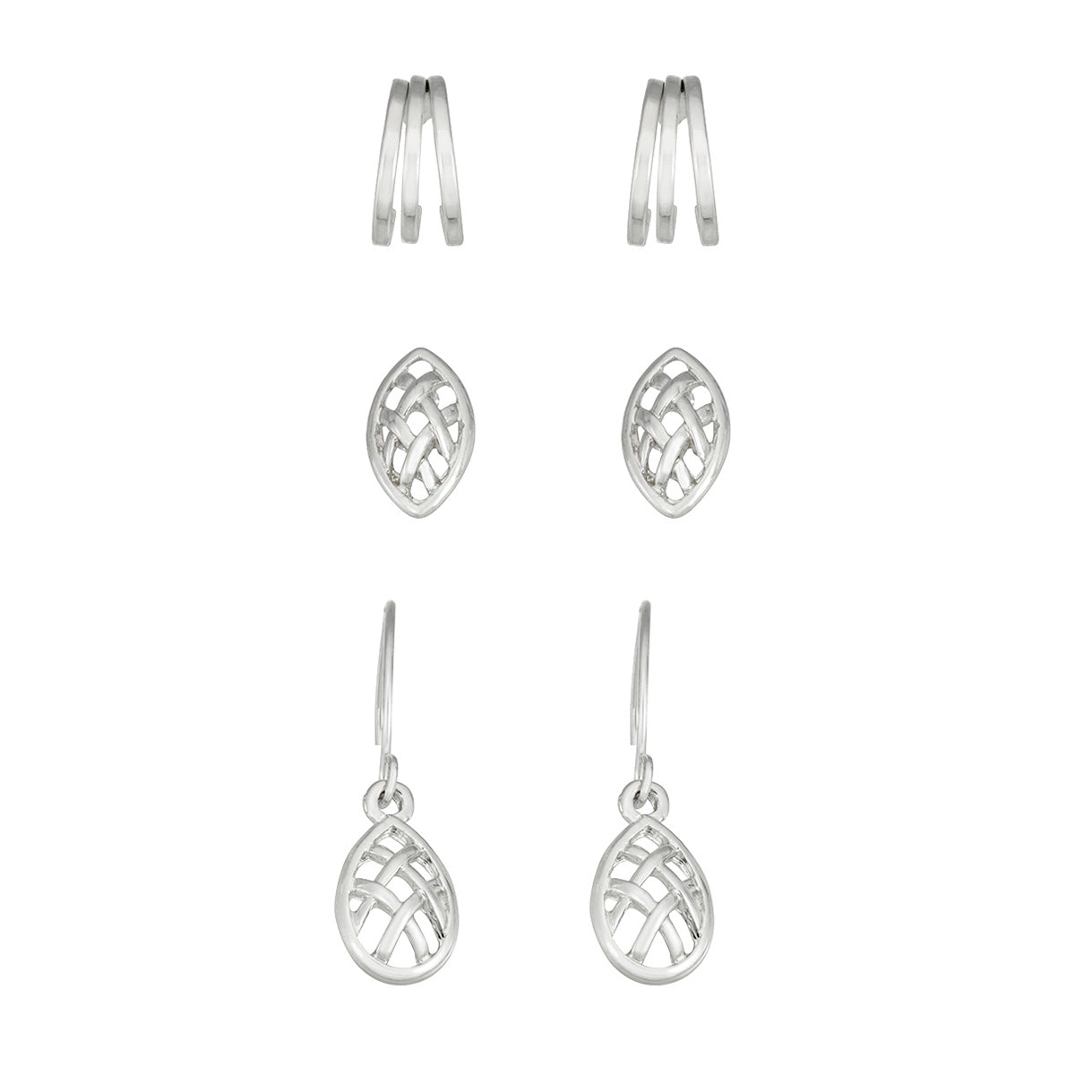 ARETES NAPIER SILVER LACES PLATA