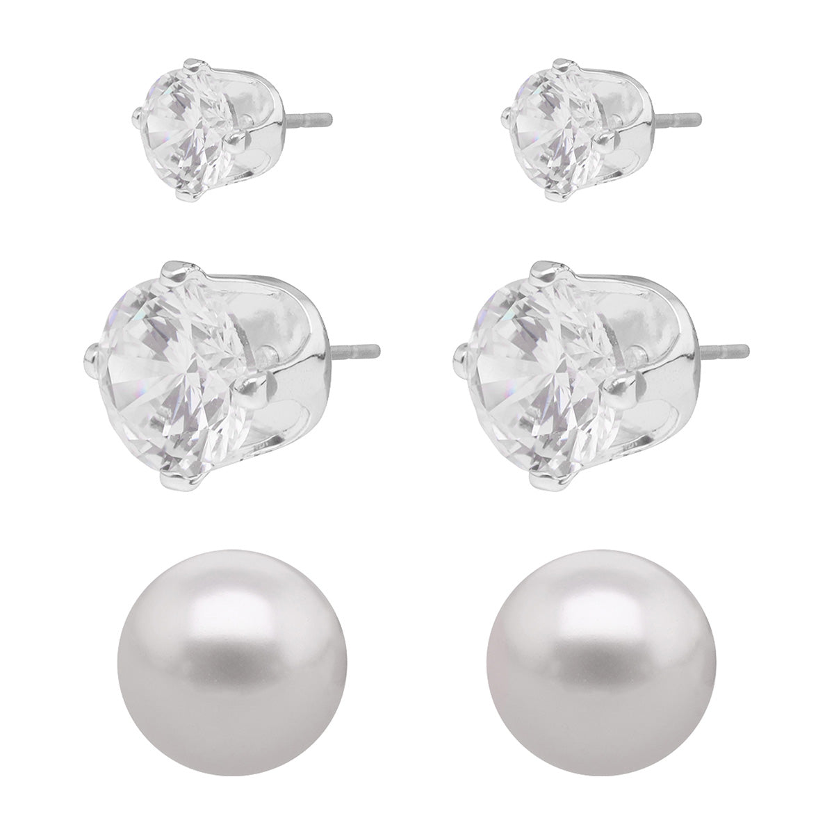 SET ARETES NAPIER COLOR PLATEADO cristal DIFERENTES DISEÃ‘OS 17G00225
