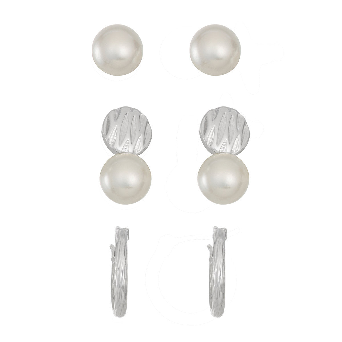 ARETES NAPIER PEARL SWIRLS PLATA