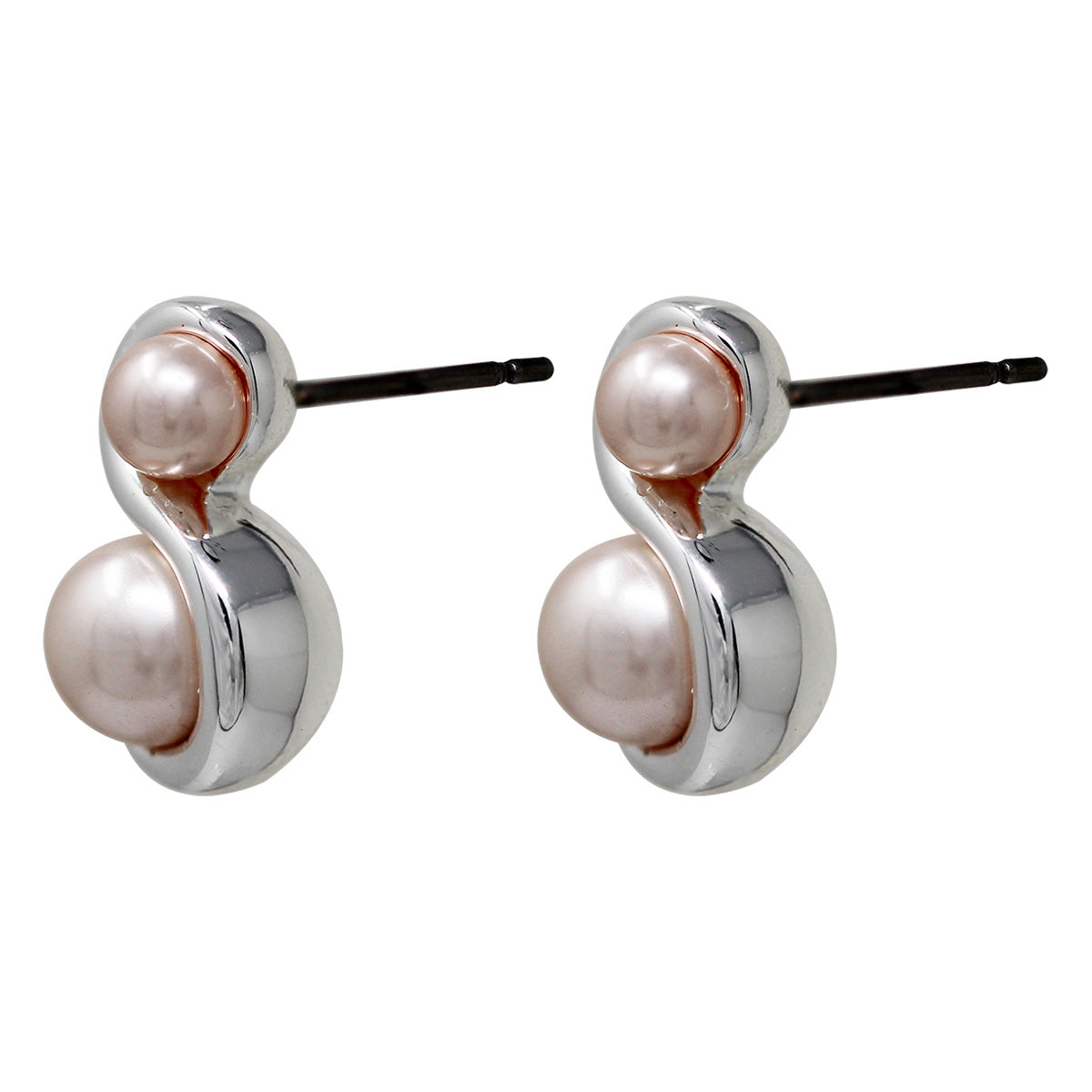 ARETES NAPIER PEARL ROSE PLATA