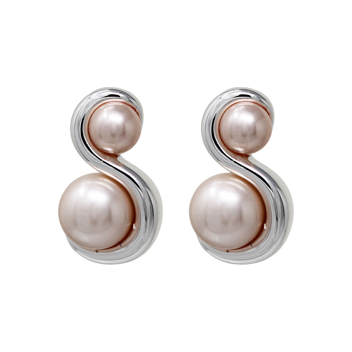 ARETES NAPIER PEARL ROSE PLATA