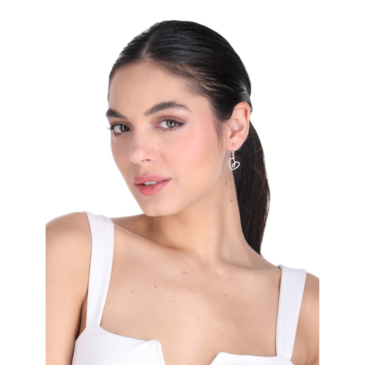 ARETES NAPIER SOCIAL CZ EARS M3 PLATA