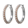 ARETES NAPIER PEARL ROSE PLATA