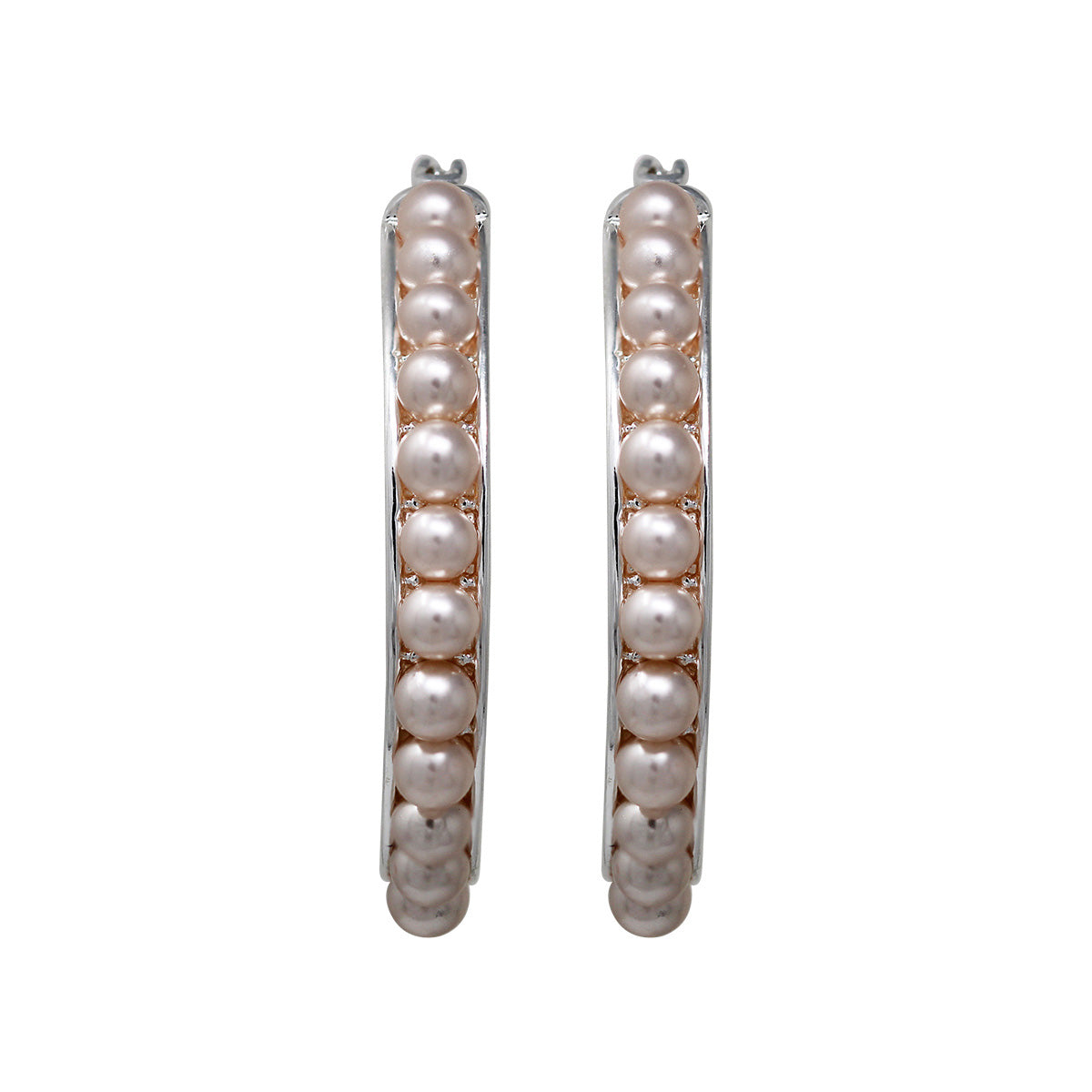 ARETES NAPIER PEARL ROSE PLATA