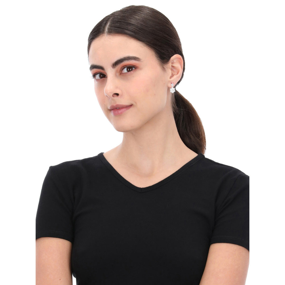 ARETES NAPIER SOCIAL CZ EARS A1 PLATA