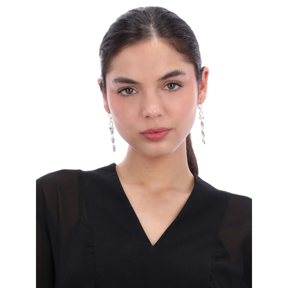 ARETES NAPIER COLOR plateado FORMA ONDULADA 17G03067