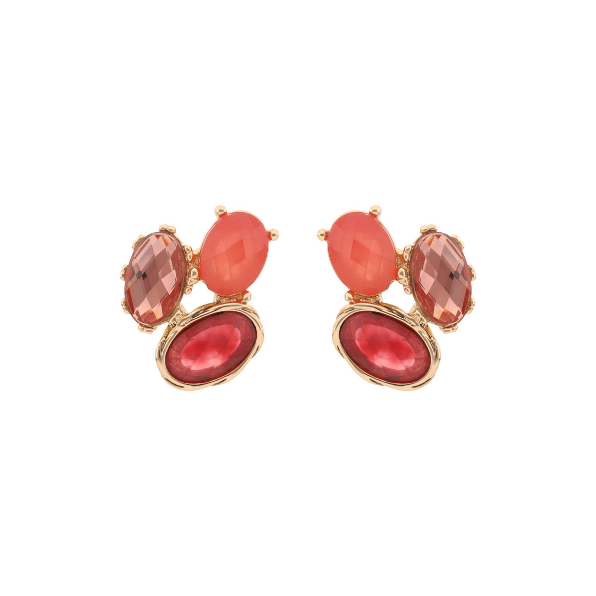 Aretes Color Dorado, Napier, Forma Ovalada Tipo BotÃ³n Con Incrustaciones Tipo Piedra, Cierre Tipo Poste, Familia Pe Berry Sweet Studs - Gld/Mlt, Contenido 1 Par De Aretes