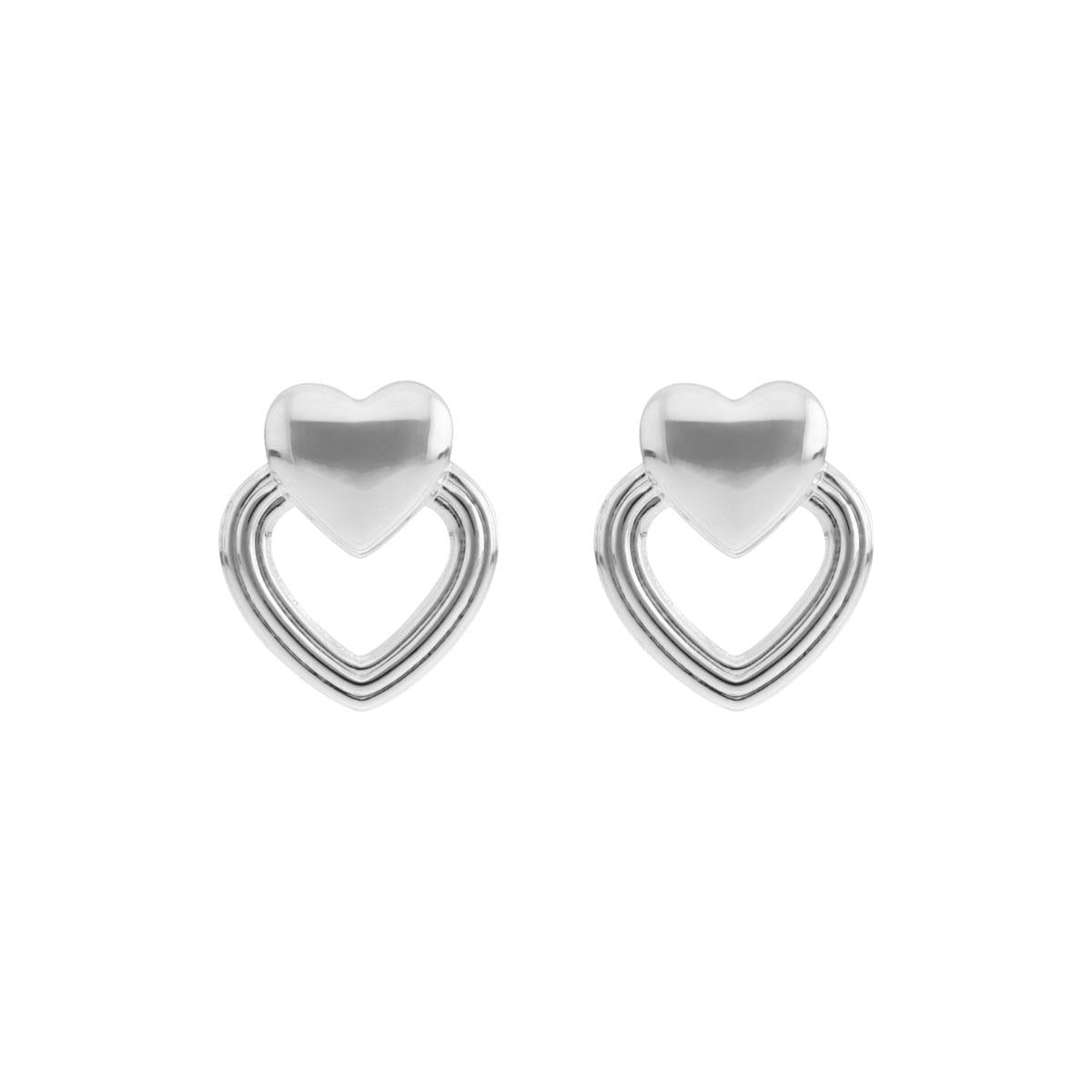 ARETES NAPIER COLOR PLATEADO FORMA CORAZON 17G03165