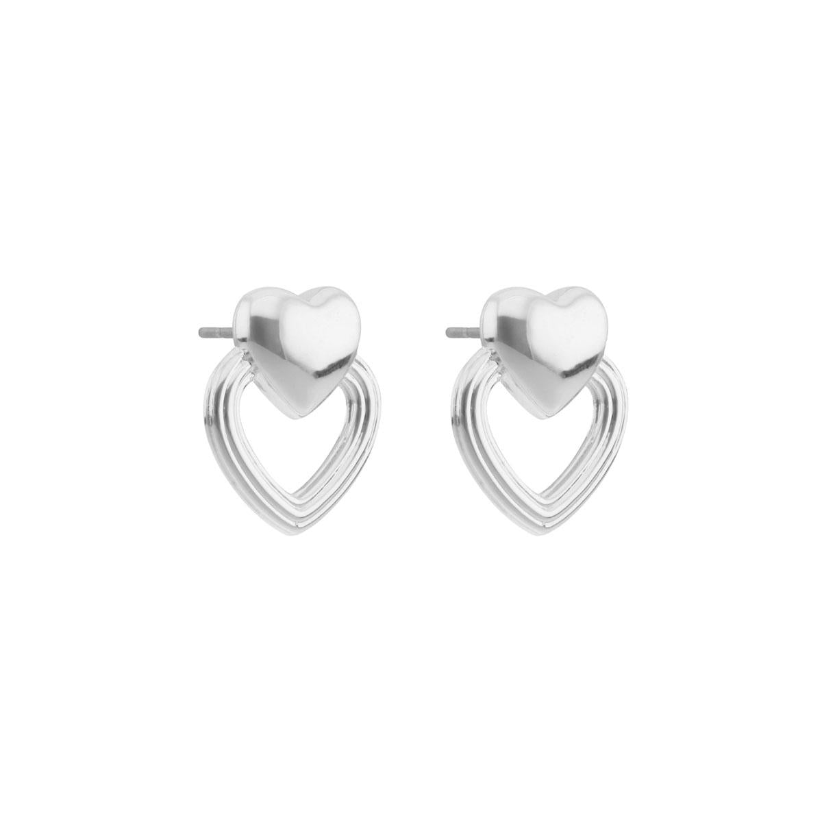 ARETES NAPIER COLOR PLATEADO FORMA CORAZON 17G03165