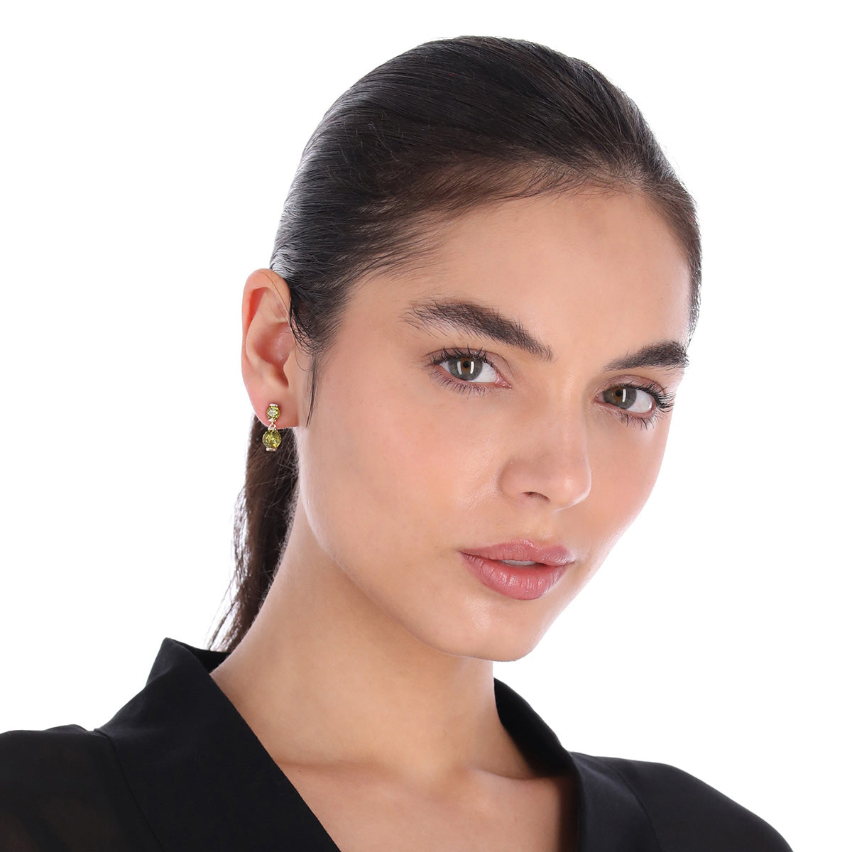 ARETES NAPIER SOCIAL CLR CZ KEY ITEM EARS ESMERALDA