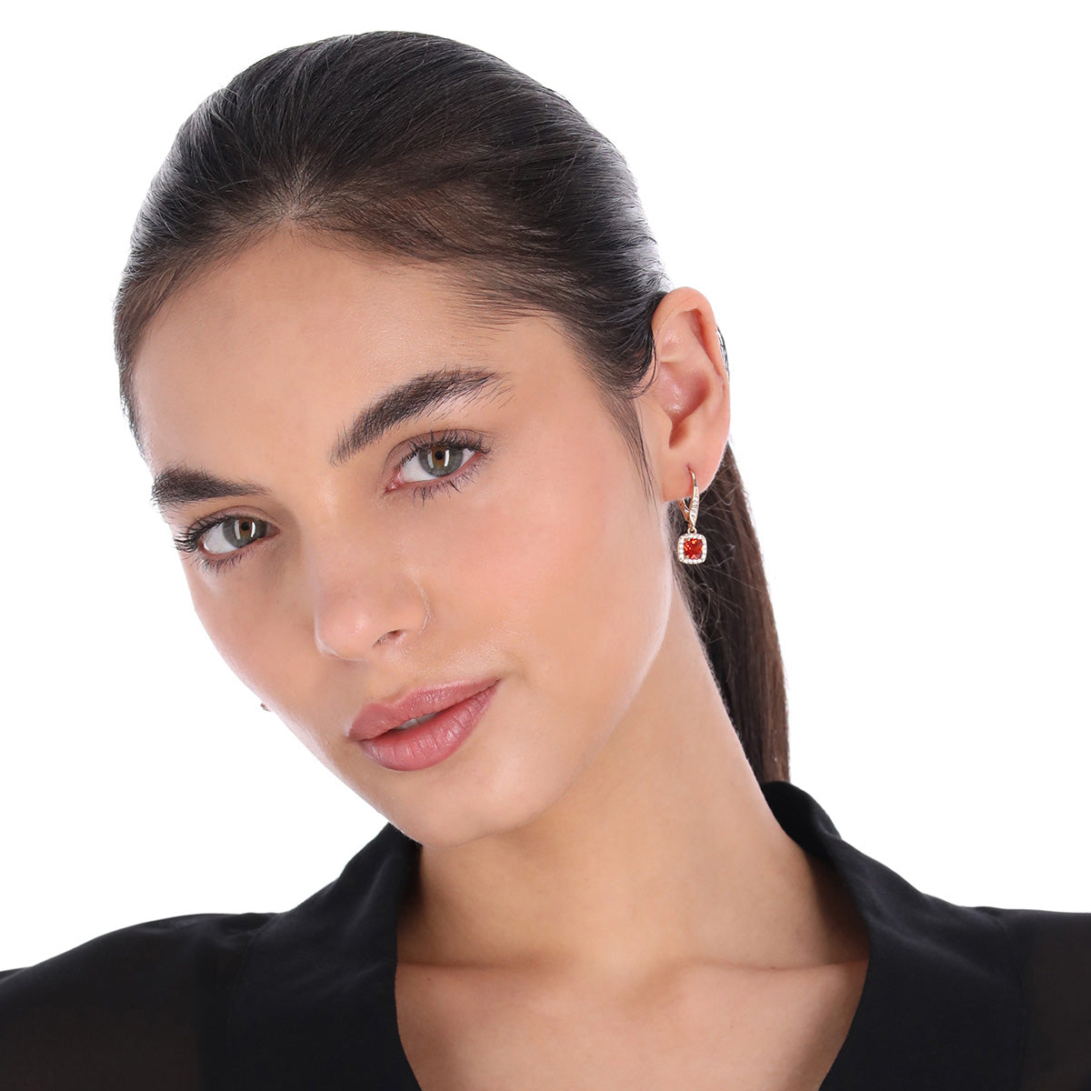 ARETES NAPIER SOCIAL CLR CZ KEY ITEM EARS SIAM