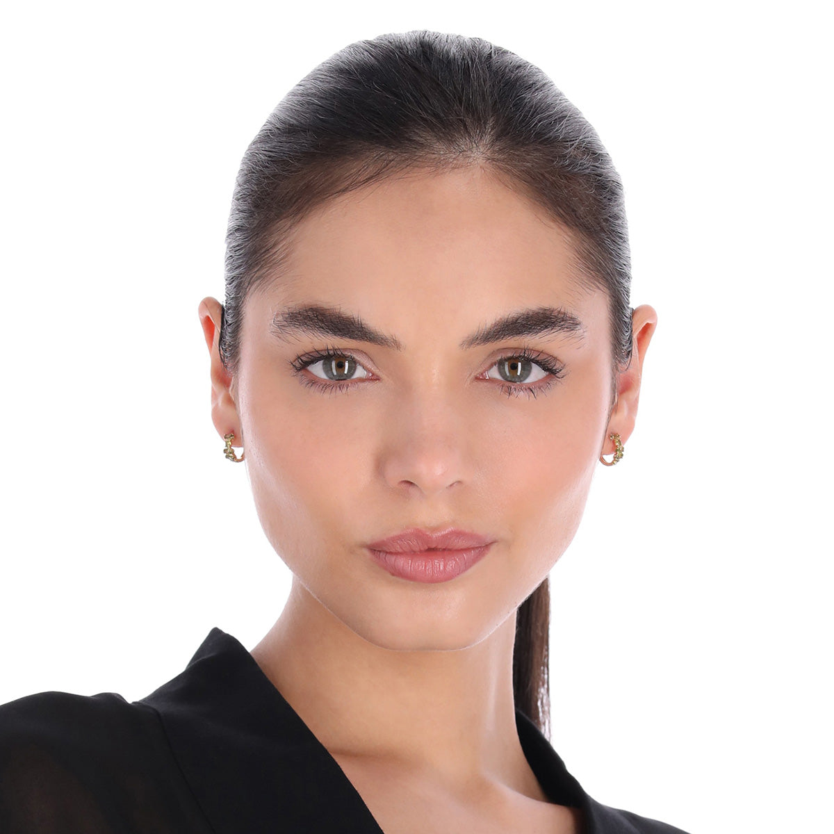 ARETES NAPIER SOCIAL CLR CZ KEY ITEM EARS GREEN