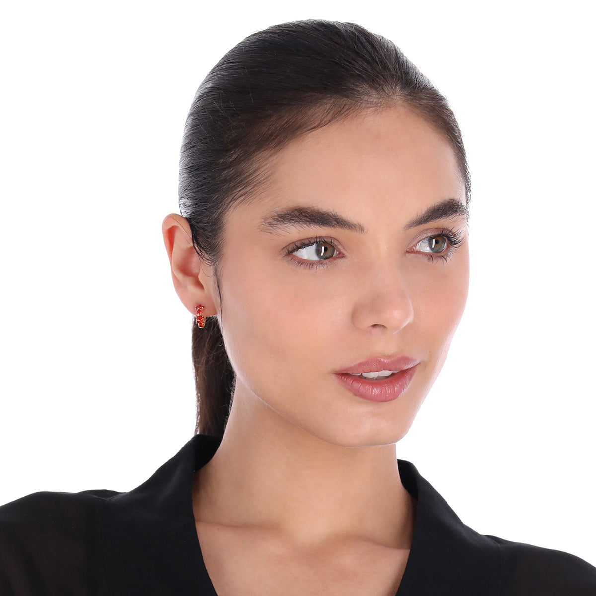 ARETES NAPIER SOCIAL CLR CZ KEY ITEM EARS SIAM