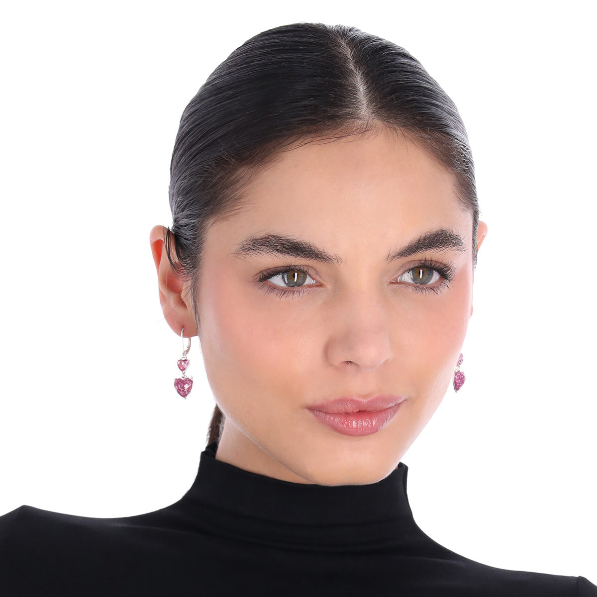 ARETES NAPIER LOVE HEARTS ROSA