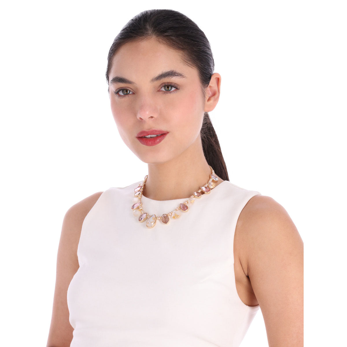 COLLAR NAPIER NK 16IN SUMMER ABALONE COLLAR - GLD/MLT DORADO