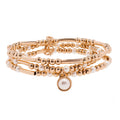 PULSERA NINE WEST BEADED PEARL DORADO