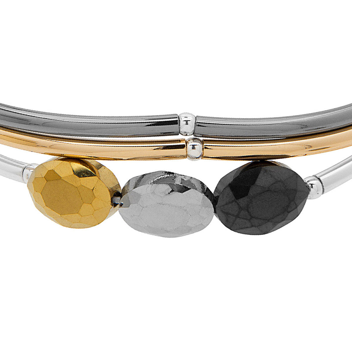 PULSERA NINE WEST TRI TONE NUGGET BITONO