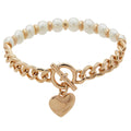 PULSERA NINE WEST PEARL DORADO