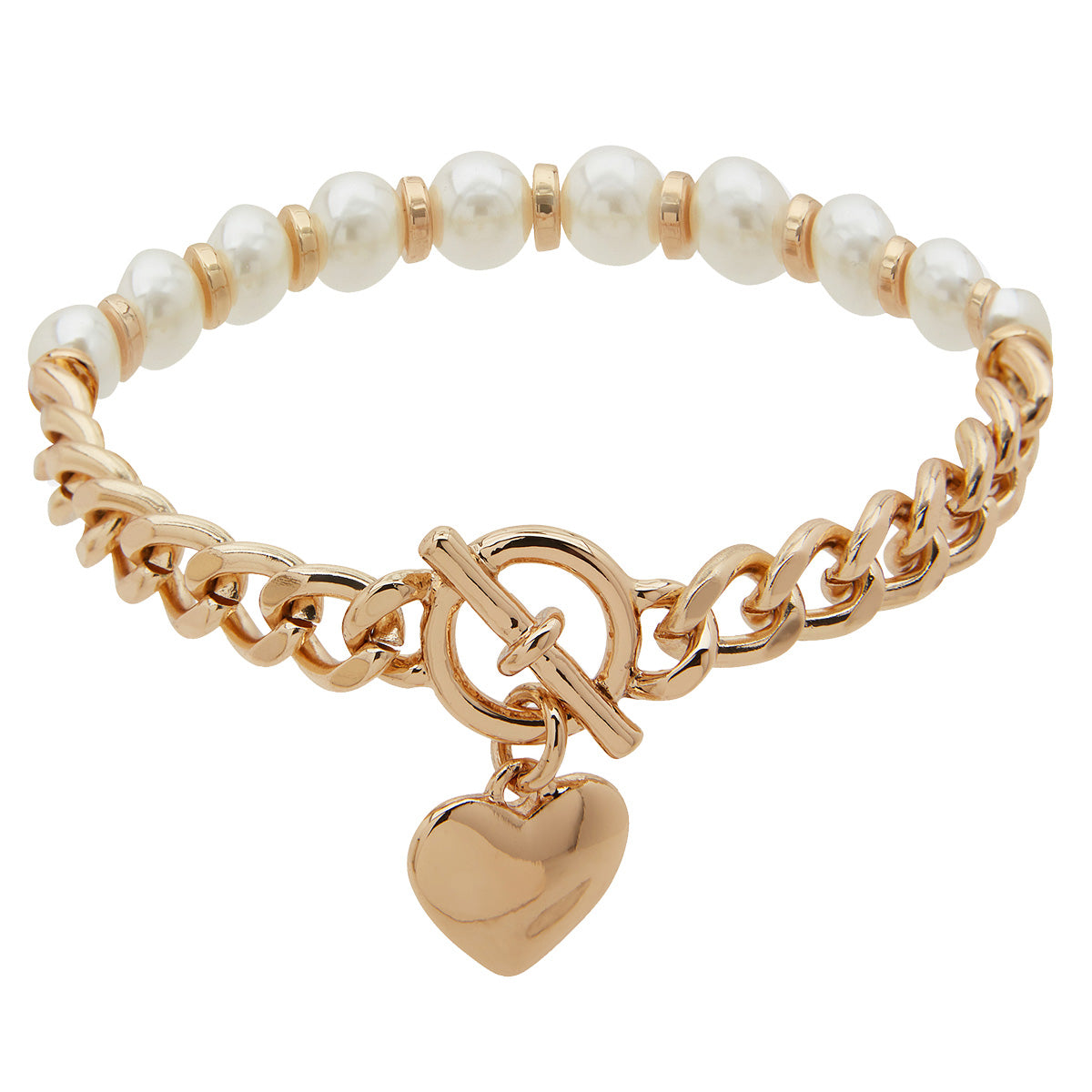PULSERA NINE WEST PEARL DORADO