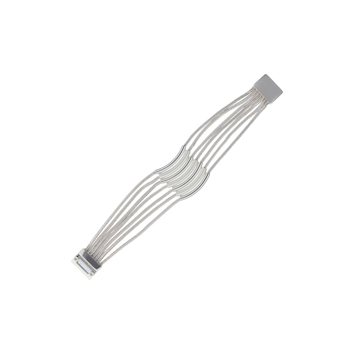 PULSERA NINE WEST ORGANIC SILVER METAL PLATEADO