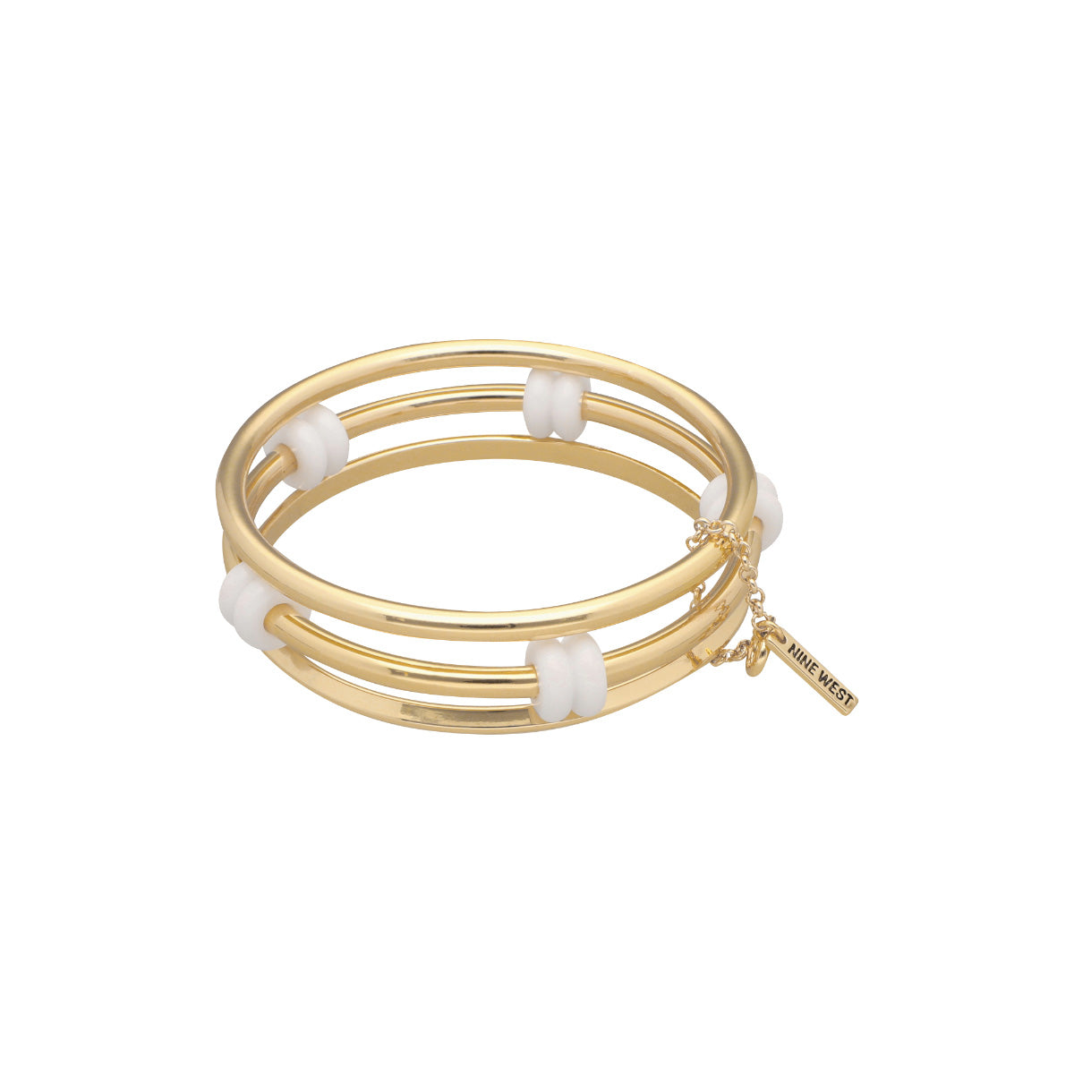PULSERA NINE WEST COLORED RONDELLES DORADO