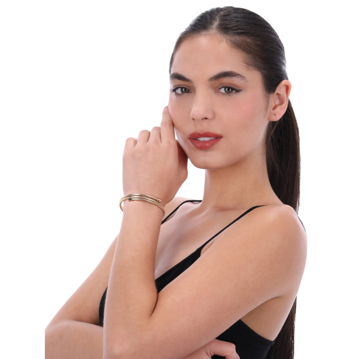 PULSERA NINE WEST METAL COILS DORADO