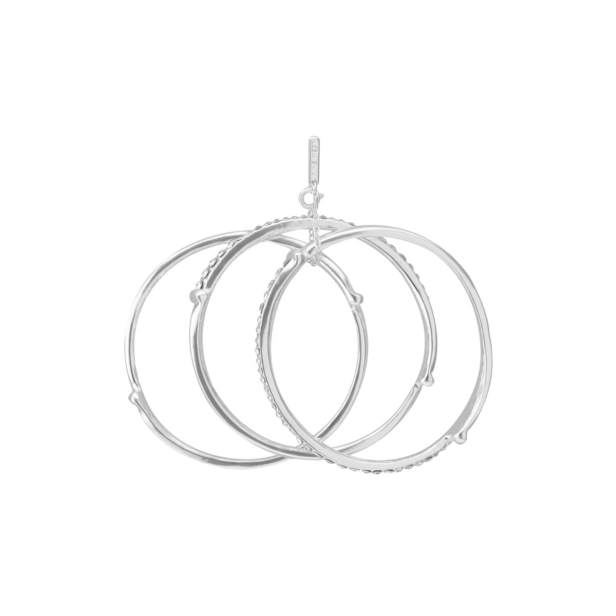 PULSERA NINE WEST TWISTED CRYSTAL STONES PLATEADO