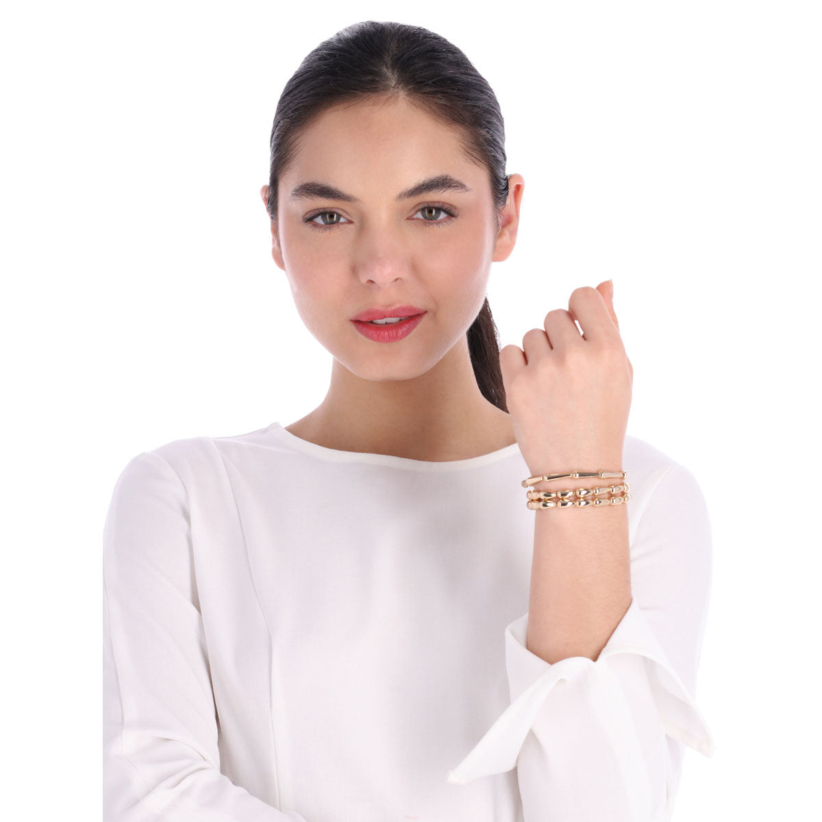 PULSERA NINE WEST GOLD TEARDROP DORADO