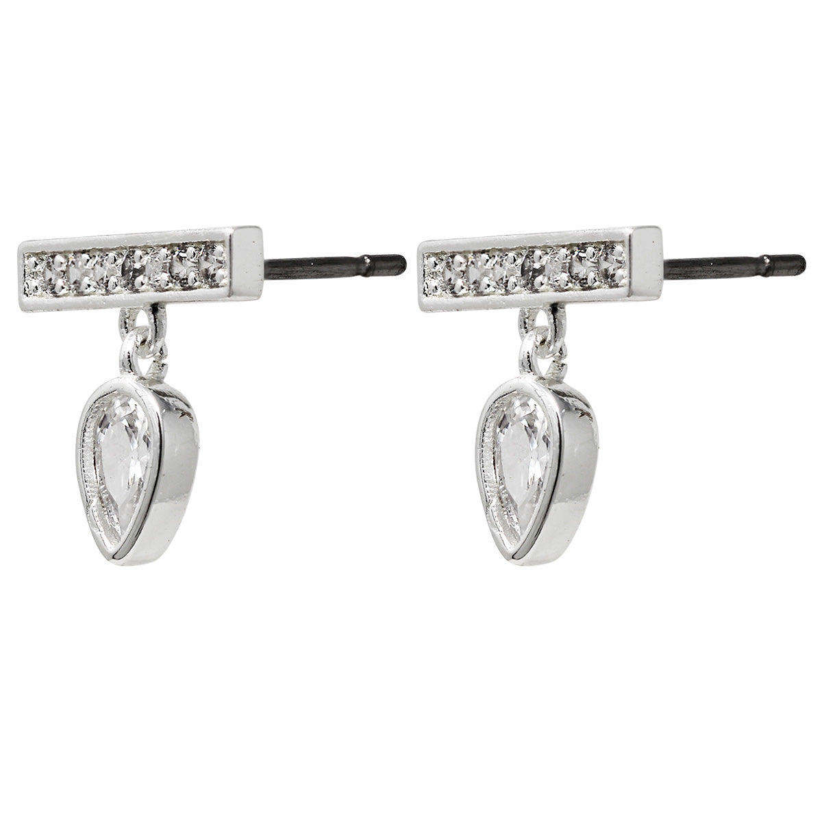 ARETES NINE WEST CZ EARS PLATA