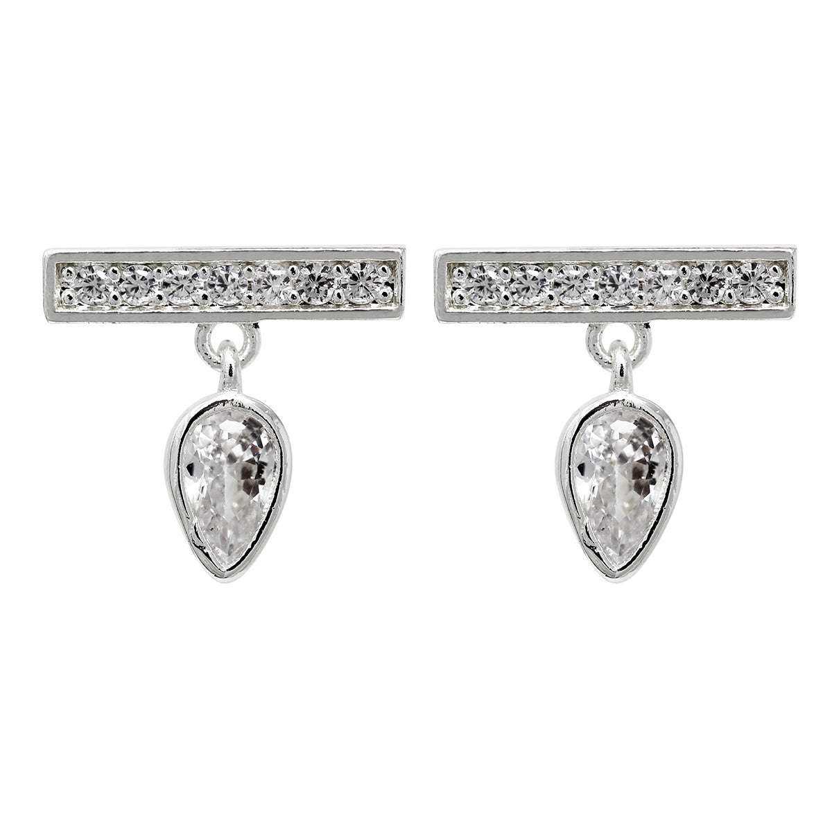 ARETES NINE WEST CZ EARS PLATA