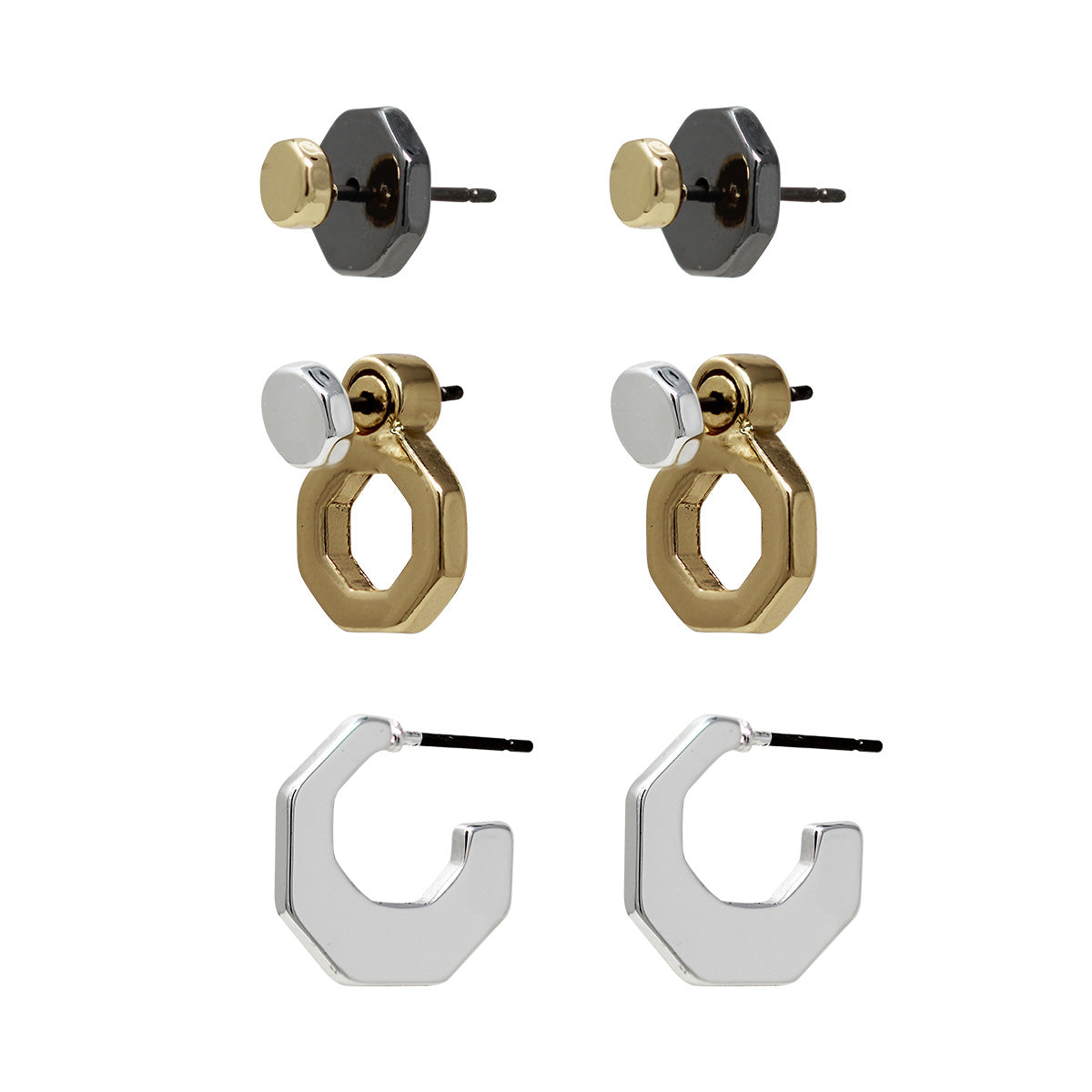 ARETES NINE WEST BASIC METAL EARS F2 BITONO