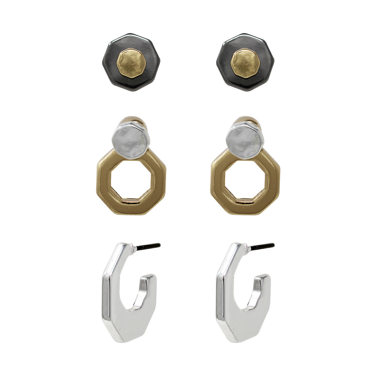 ARETES NINE WEST BASIC METAL EARS F2 BITONO