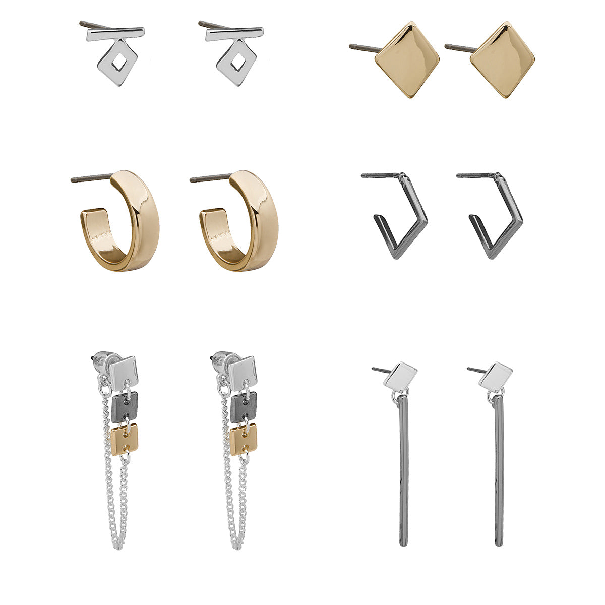 ARETES NINE WEST BASIC METAL EARS F1 BITONO