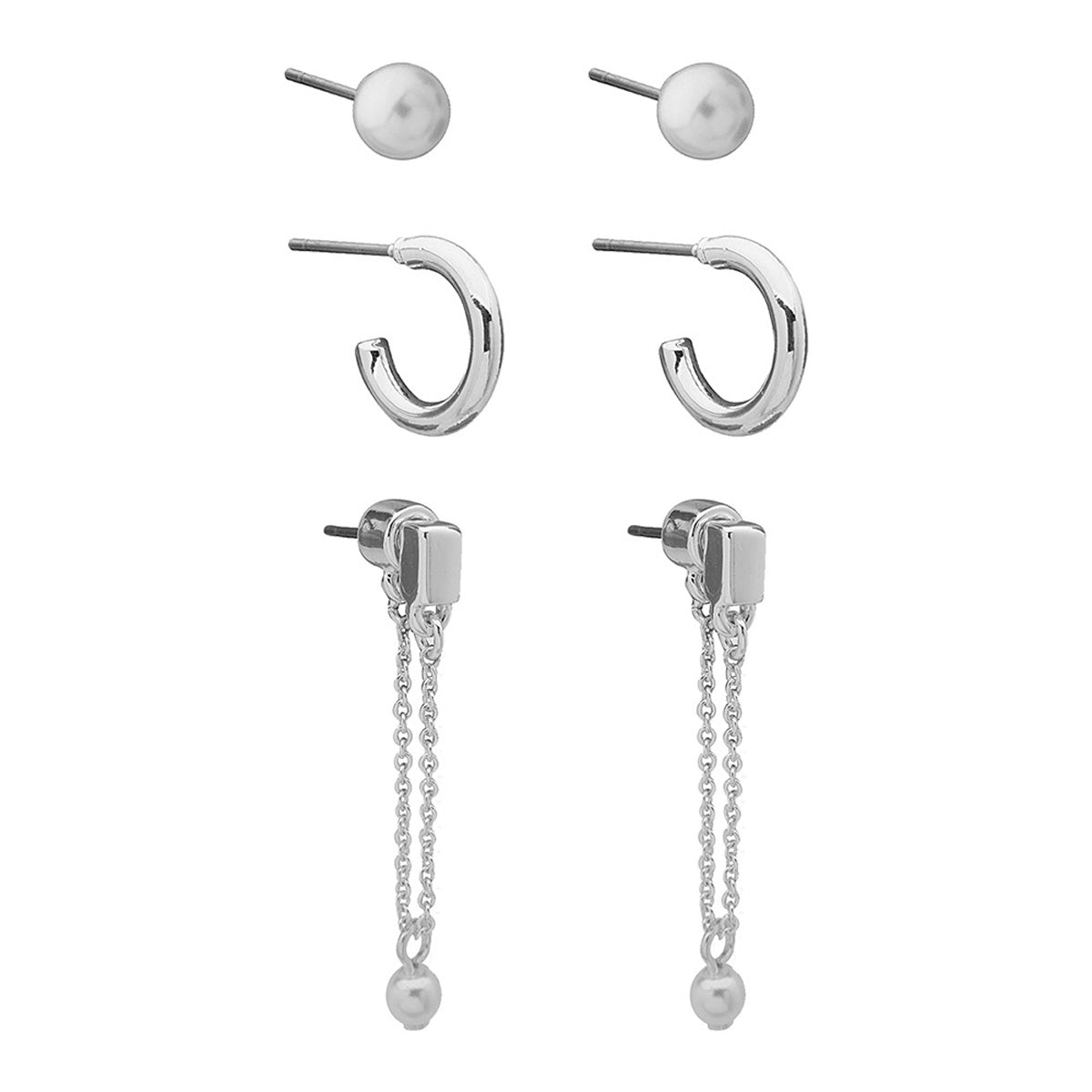 ARETES NINE WEST PARISIAN PEARL PLATA