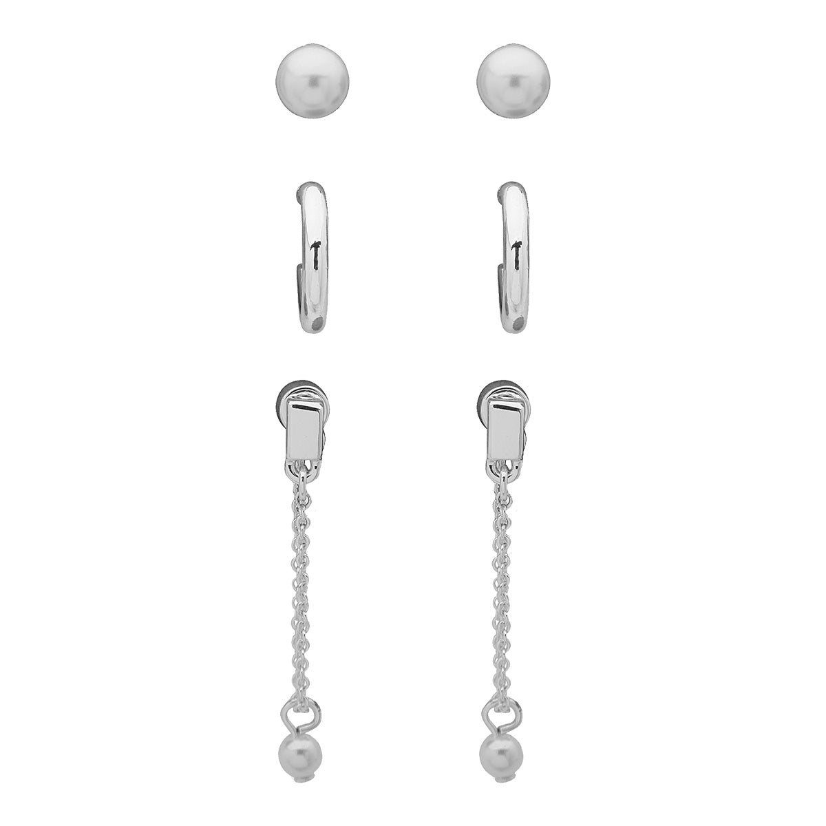ARETES NINE WEST PARISIAN PEARL PLATA