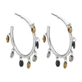 ARETES NINE WEST TRI TONE NUGGET BITONO