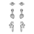 ARETES NINE WEST SILVER SOCIAL CRYSTAL PLATA