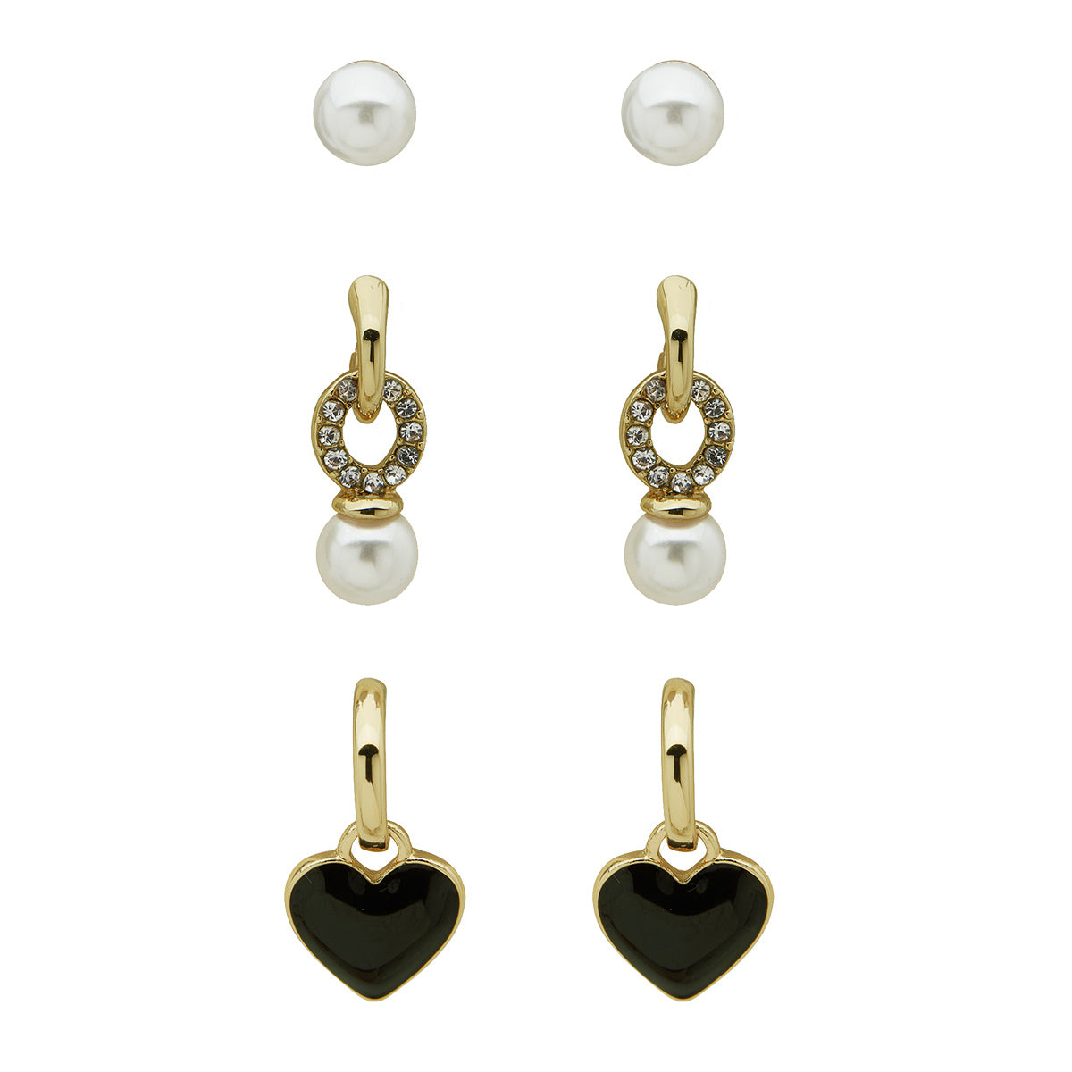 ARETES NINE WEST PEARL PLATA