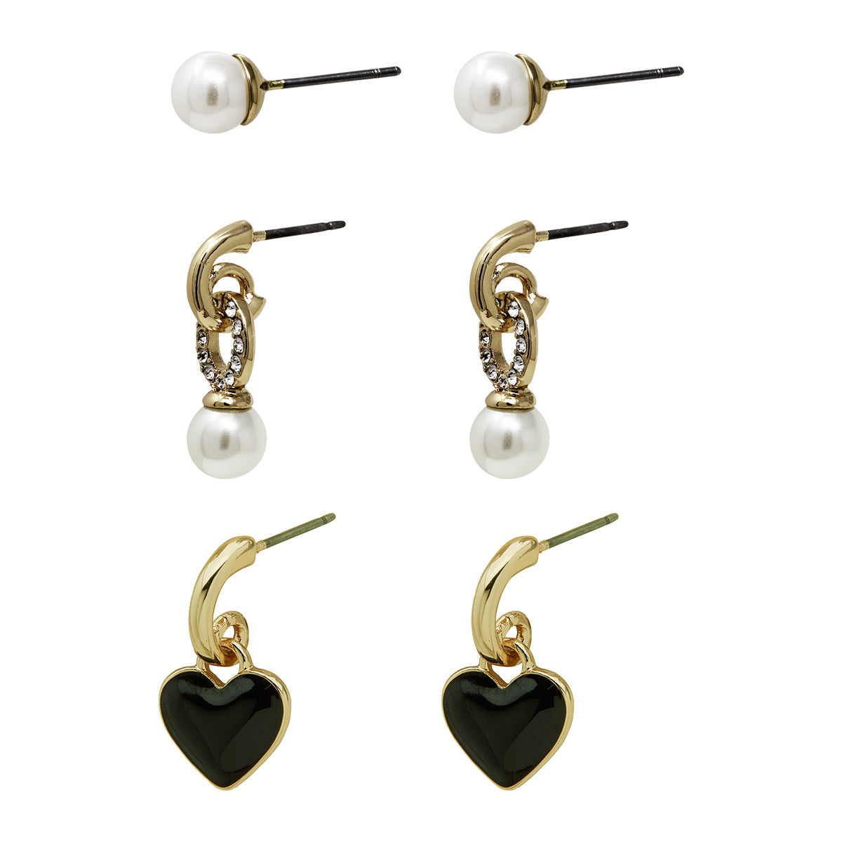 ARETES NINE WEST PEARL PLATA