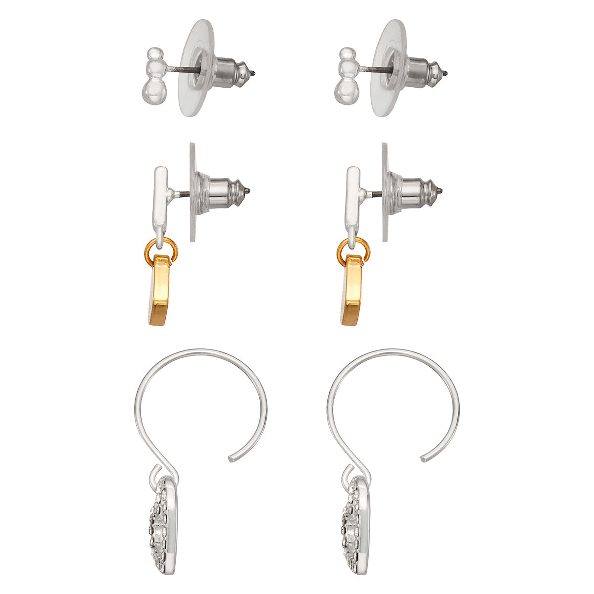 ARETES NINE WEST HEARTS PLATA