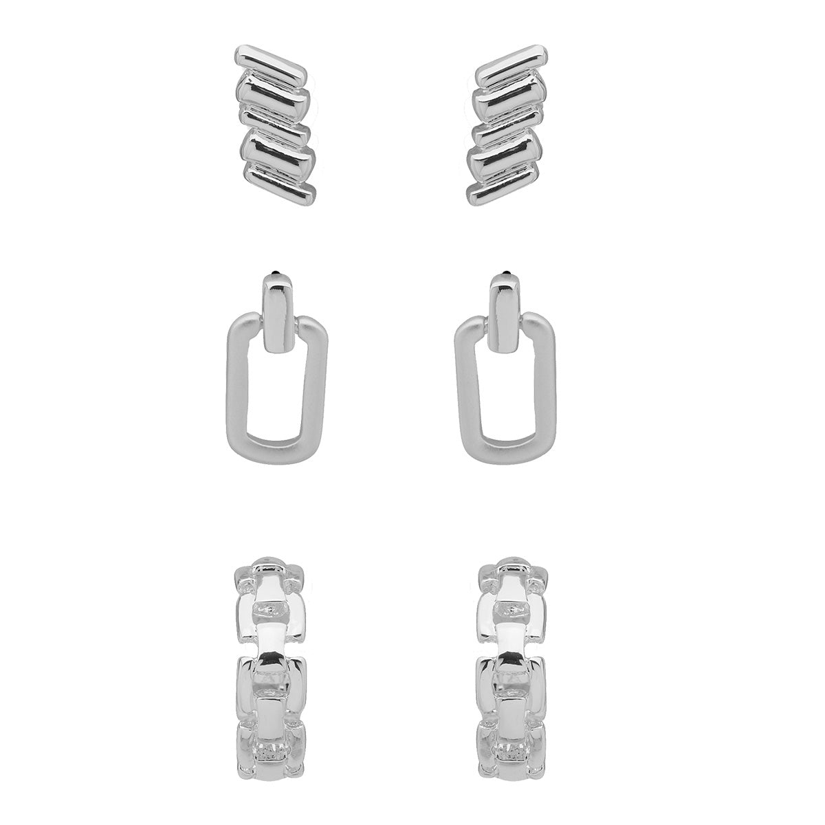 ARETES NINE WEST CUSHION METAL PLATA