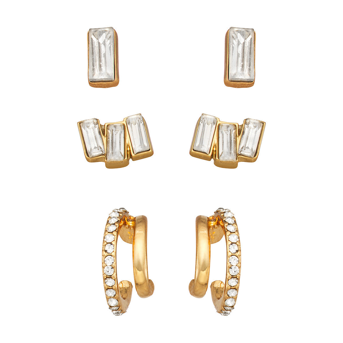 ARETES NINE WEST SOCIAL BAGUETTE DORADO