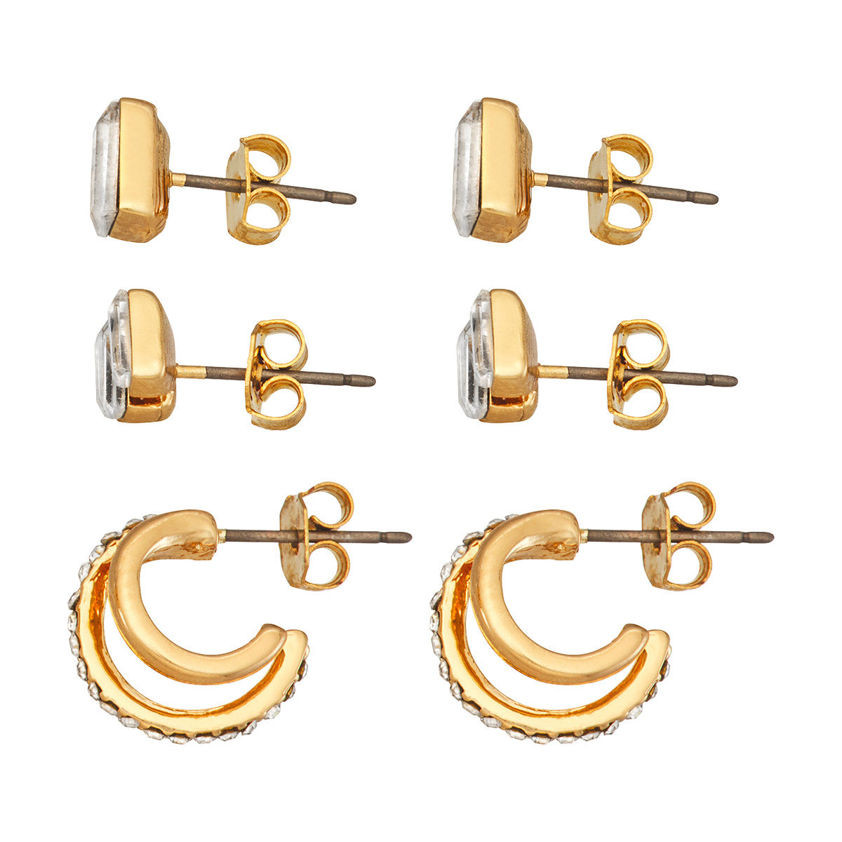 ARETES NINE WEST SOCIAL BAGUETTE DORADO