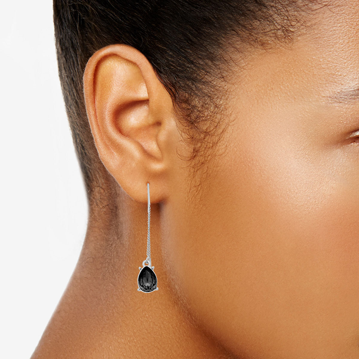 ARETES NINE WEST COLOR STONES PLATA